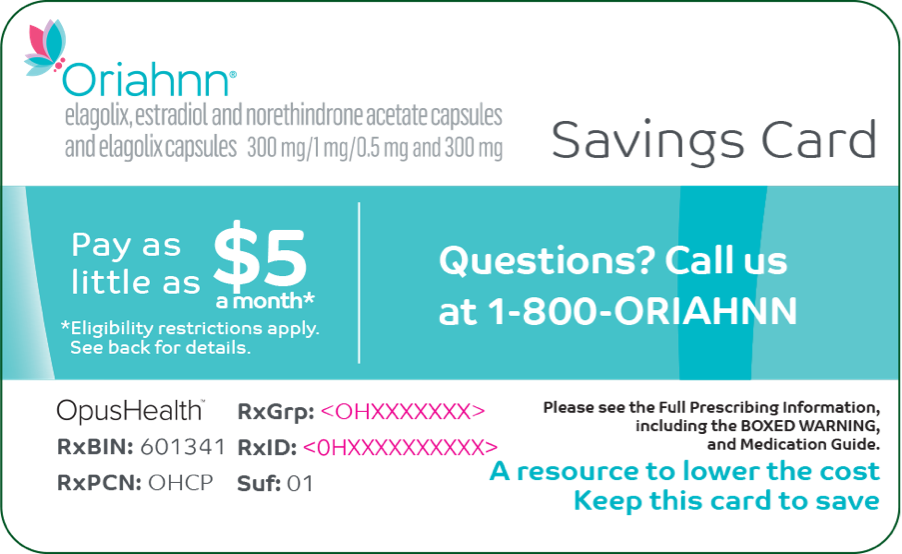 ORIAHNN® Savings Card.